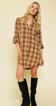 Load image into Gallery viewer, Fray Washed Plaid Dress
