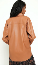 Load image into Gallery viewer, Tan Vegan Leather Shacket
