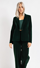 Load image into Gallery viewer, Hunter Green Velvet Blazer
