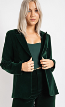 Load image into Gallery viewer, Hunter Green Velvet Blazer
