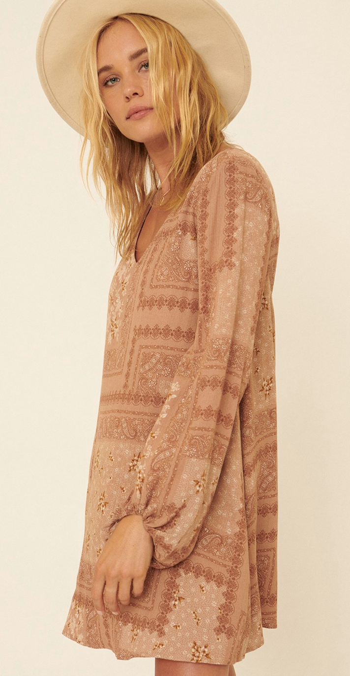 Taupe Paisley Dress