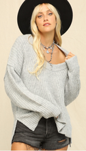 Load image into Gallery viewer, Heather Grey Chunky Sweater
