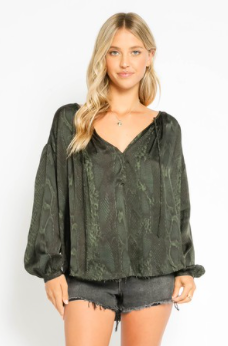 Green Snake Skin Blouse