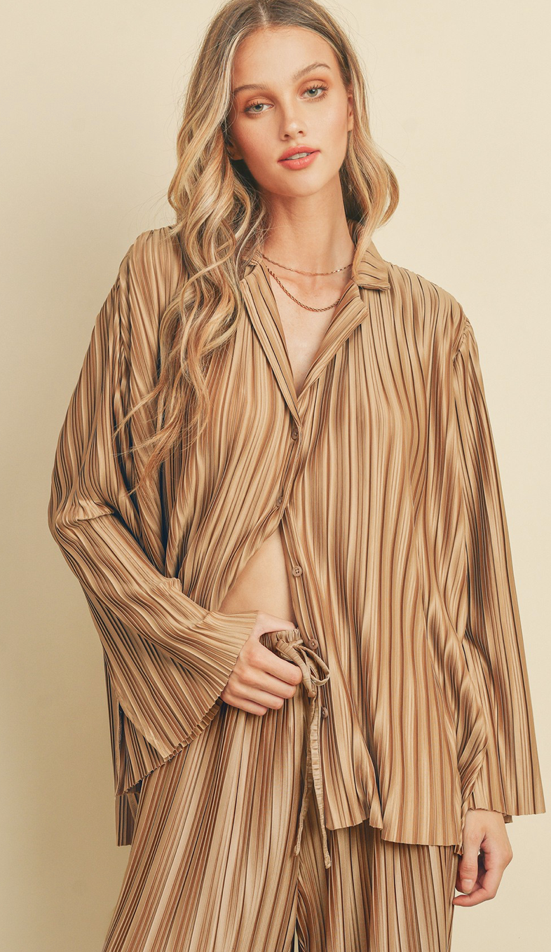 Gold Pleated Blouse