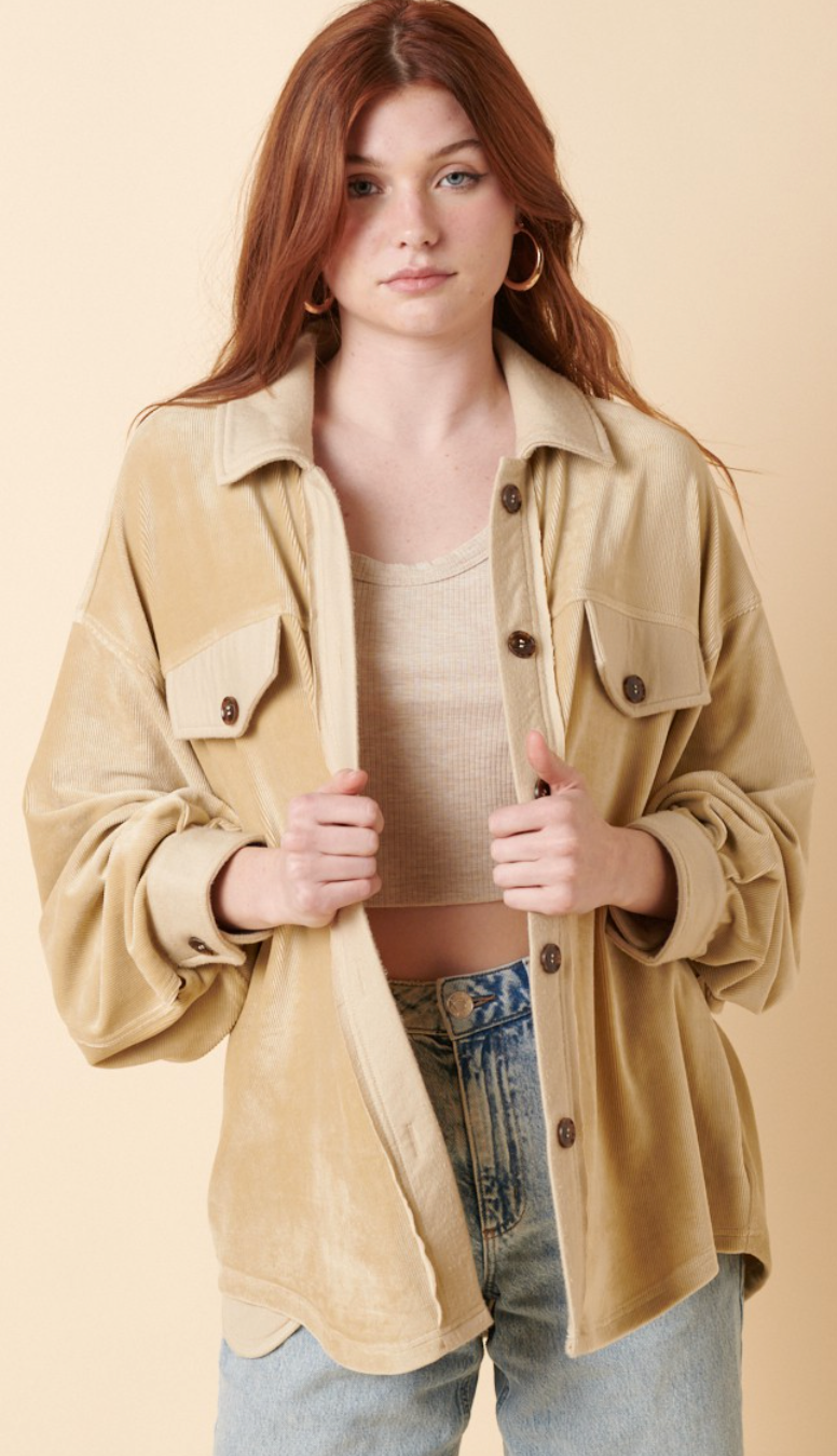 Sand Velvet Shacket