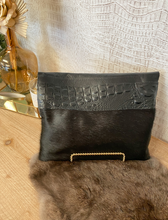 Load image into Gallery viewer, Solid Black Hide With Black Leather Flap
