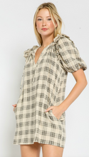 Load image into Gallery viewer, Plaid Puff Sleeve Dress
