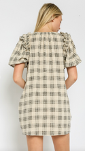 Load image into Gallery viewer, Plaid Puff Sleeve Dress
