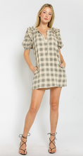 Load image into Gallery viewer, Plaid Puff Sleeve Dress
