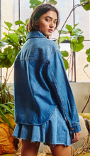 Load image into Gallery viewer, Oversized Cropped Denim Shacket
