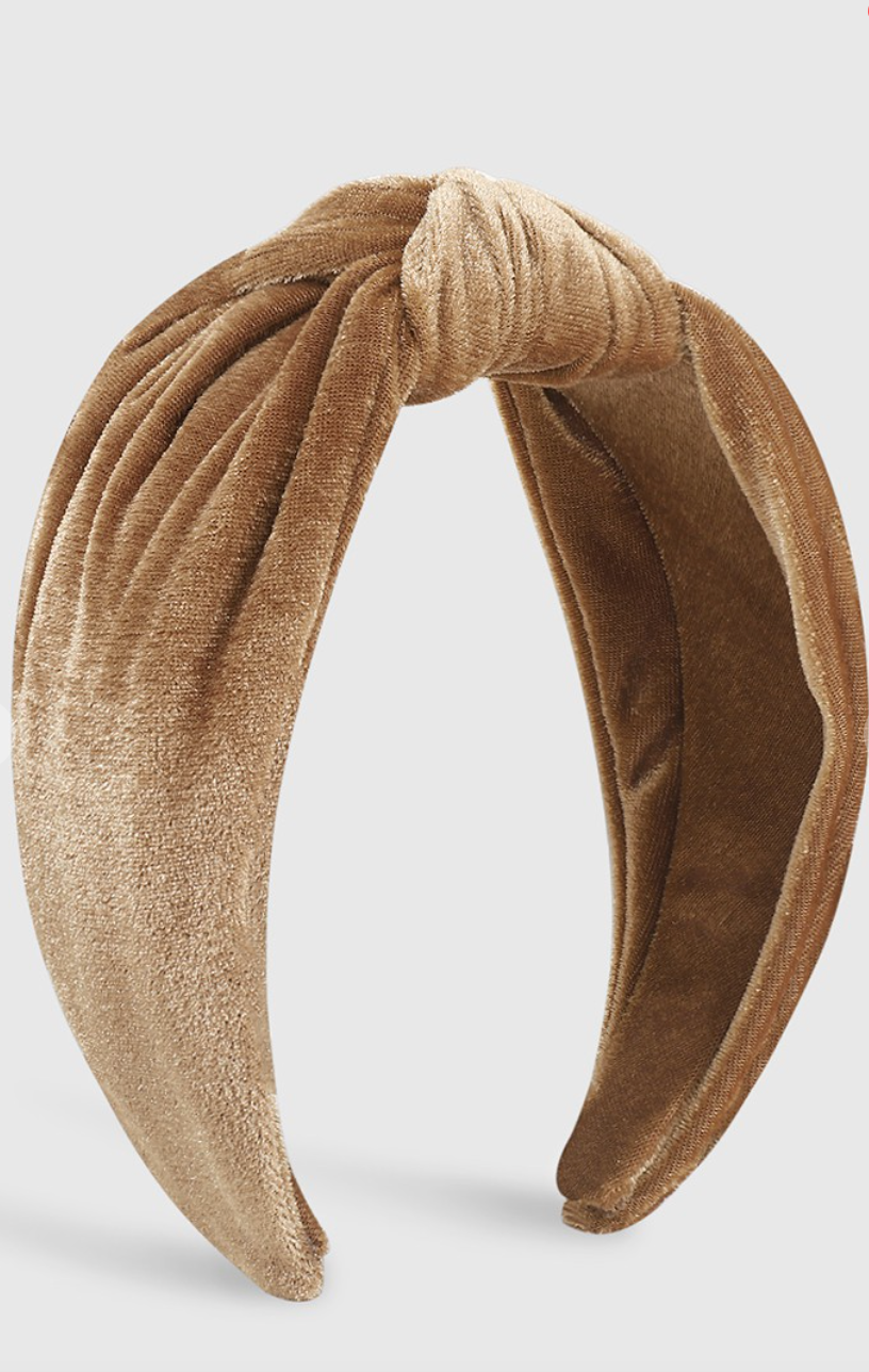 Tan Velvet Headband