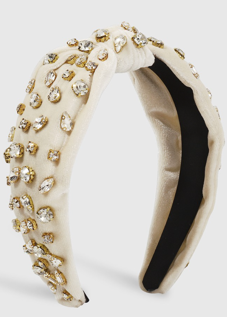 Gold Studded Velvet Headband