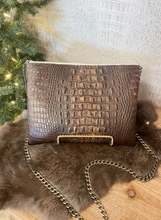 Load image into Gallery viewer, Coco Croc with Brindle Flap Clutch/Crossbody
