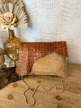 Load image into Gallery viewer, Beige Hide with Sierra Hide Clutch/Crossbody
