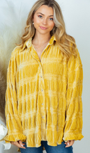 Load image into Gallery viewer, Mustard Ribbed Velvet Top
