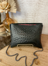 Load image into Gallery viewer, Black Croc and Hide (DF) Clutch/Crossbody
