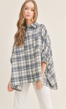 Load image into Gallery viewer, Oversized Blue Plaid Top
