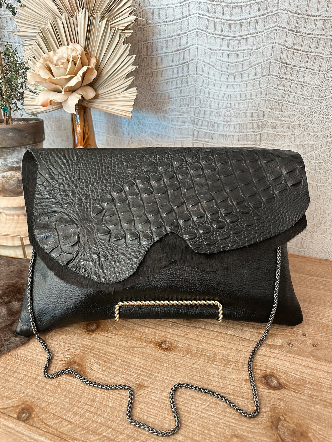 Oversized Double Flap Clutch/Crossbody