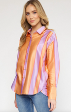 Load image into Gallery viewer, Striped Peach Satin Blouse
