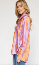 Load image into Gallery viewer, Striped Peach Satin Blouse
