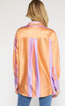 Load image into Gallery viewer, Striped Peach Satin Blouse
