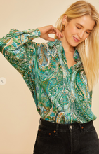 Load image into Gallery viewer, Green Paisley Blouse
