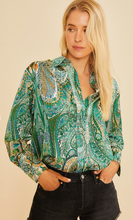 Load image into Gallery viewer, Green Paisley Blouse
