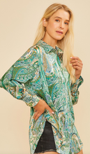 Load image into Gallery viewer, Green Paisley Blouse
