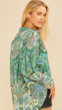 Load image into Gallery viewer, Green Paisley Blouse
