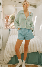 Load image into Gallery viewer, Light Blue Pu Leather Shorts
