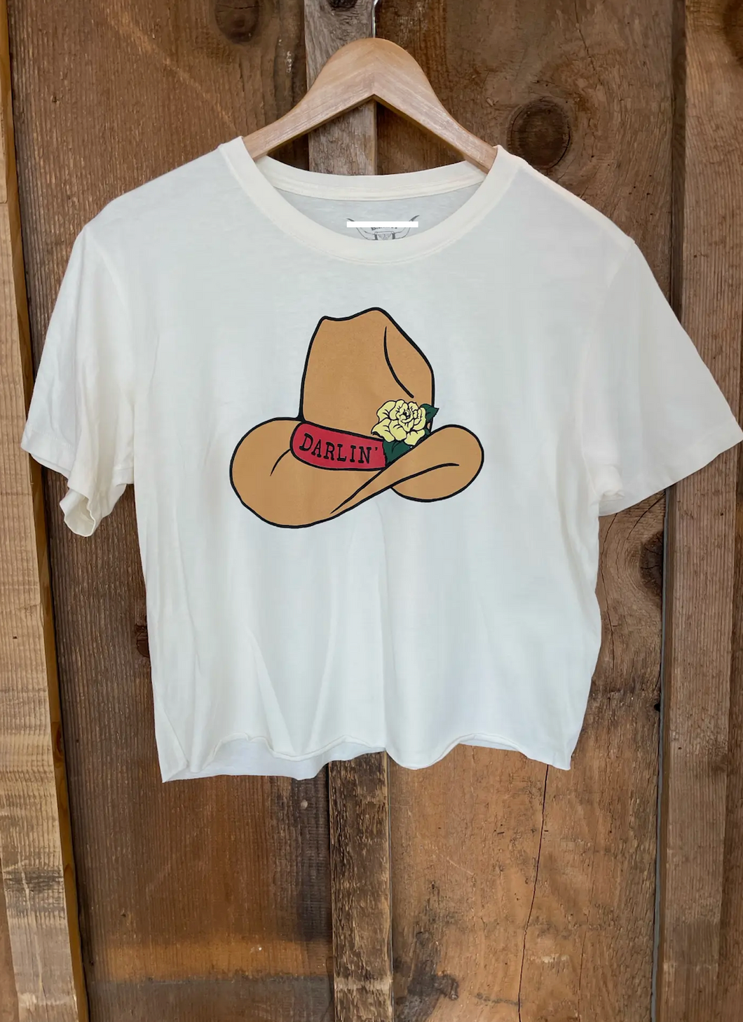 Cropped Distressed Cowgirl Darlin Tee